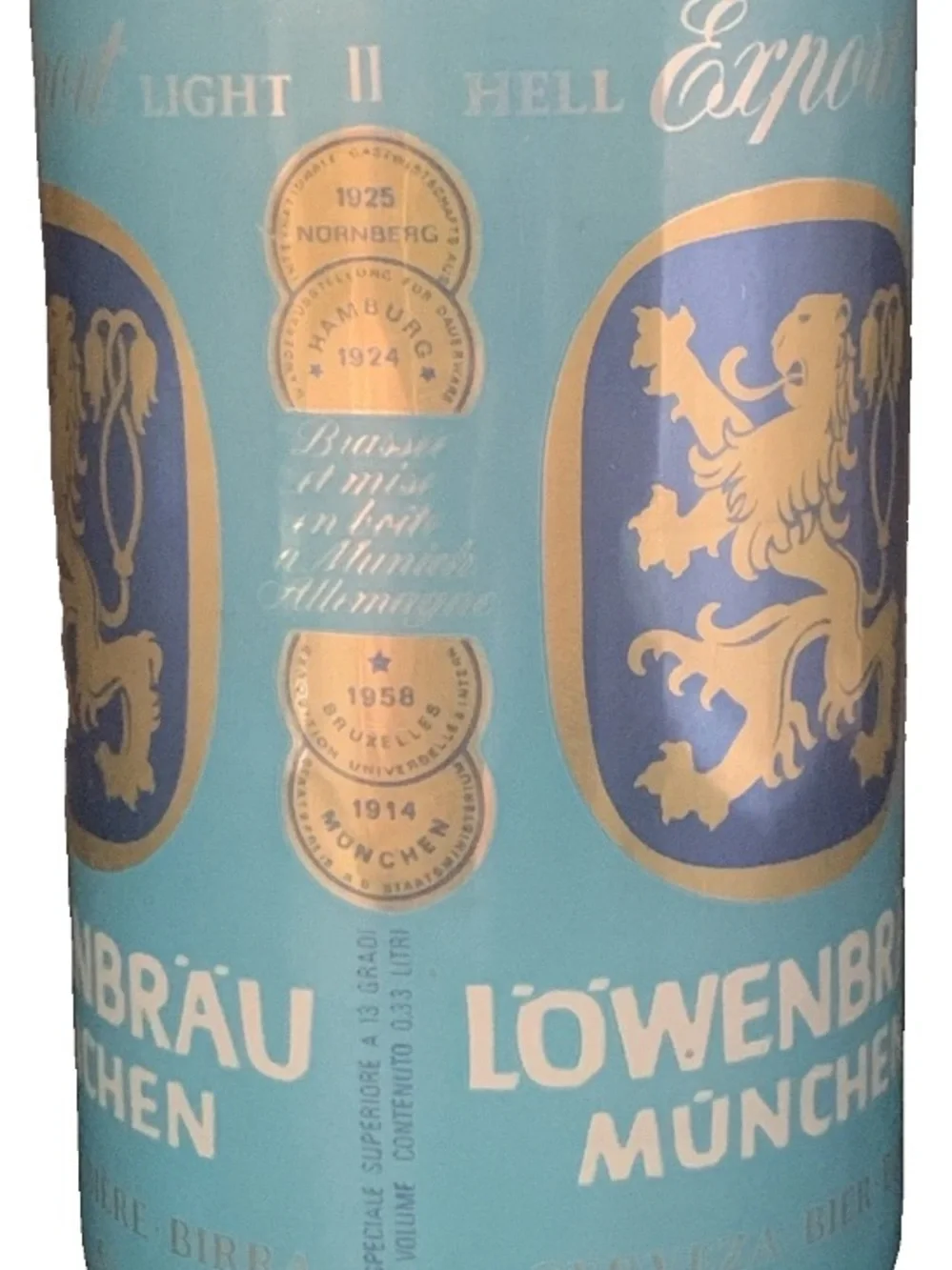 Vintage Beer Can Lowenbrau Munchen Beer Pull Tab Empty Aluminum Can